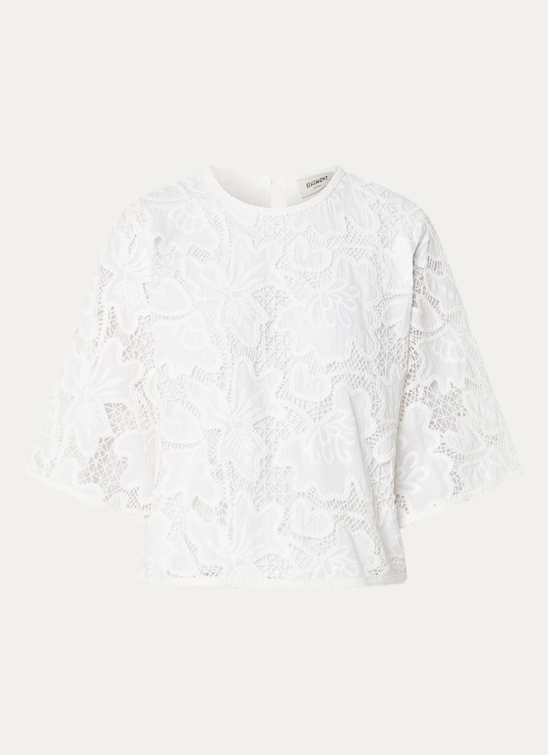 Beaumont Larisa tuniek met broderie - voorkant 3 gebroken wit
