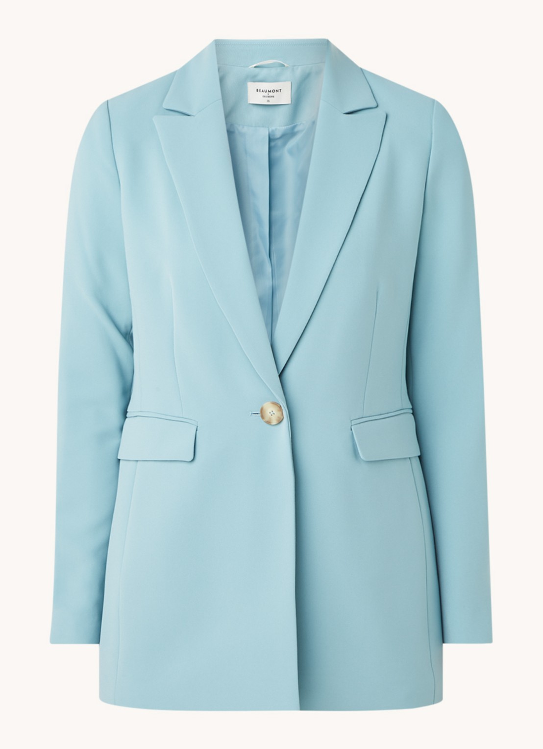 Beaumont Longline blazer met klepzakken - voorkant 3 mint