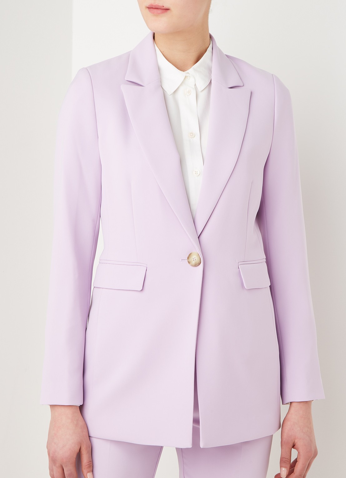 Beaumont Longline blazer met klepzakken - detail 2 lila