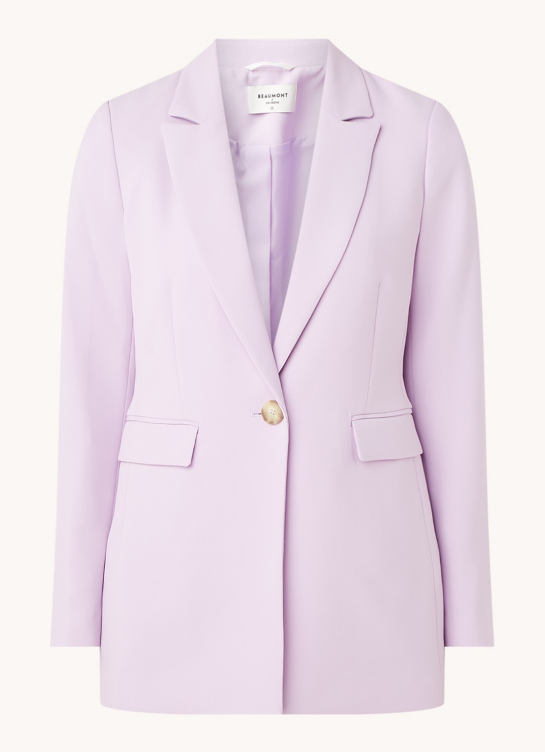 Beaumont Longline blazer met klepzakken - voorkant 3 lila