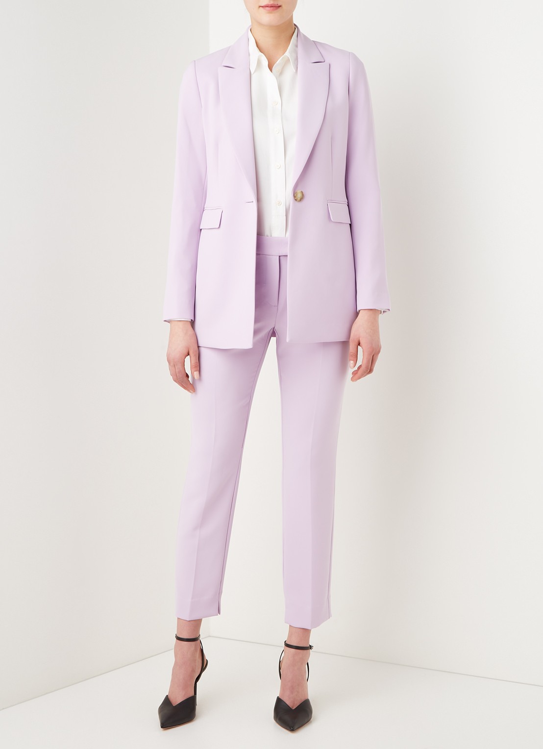 Beaumont Longline blazer met klepzakken - voorkant 4 lila