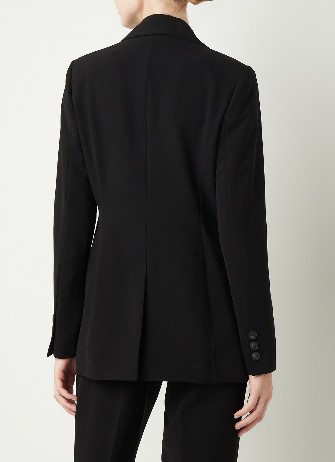Beaumont Longline blazer van crêpe met klepzakken - achterkant 4 zwart