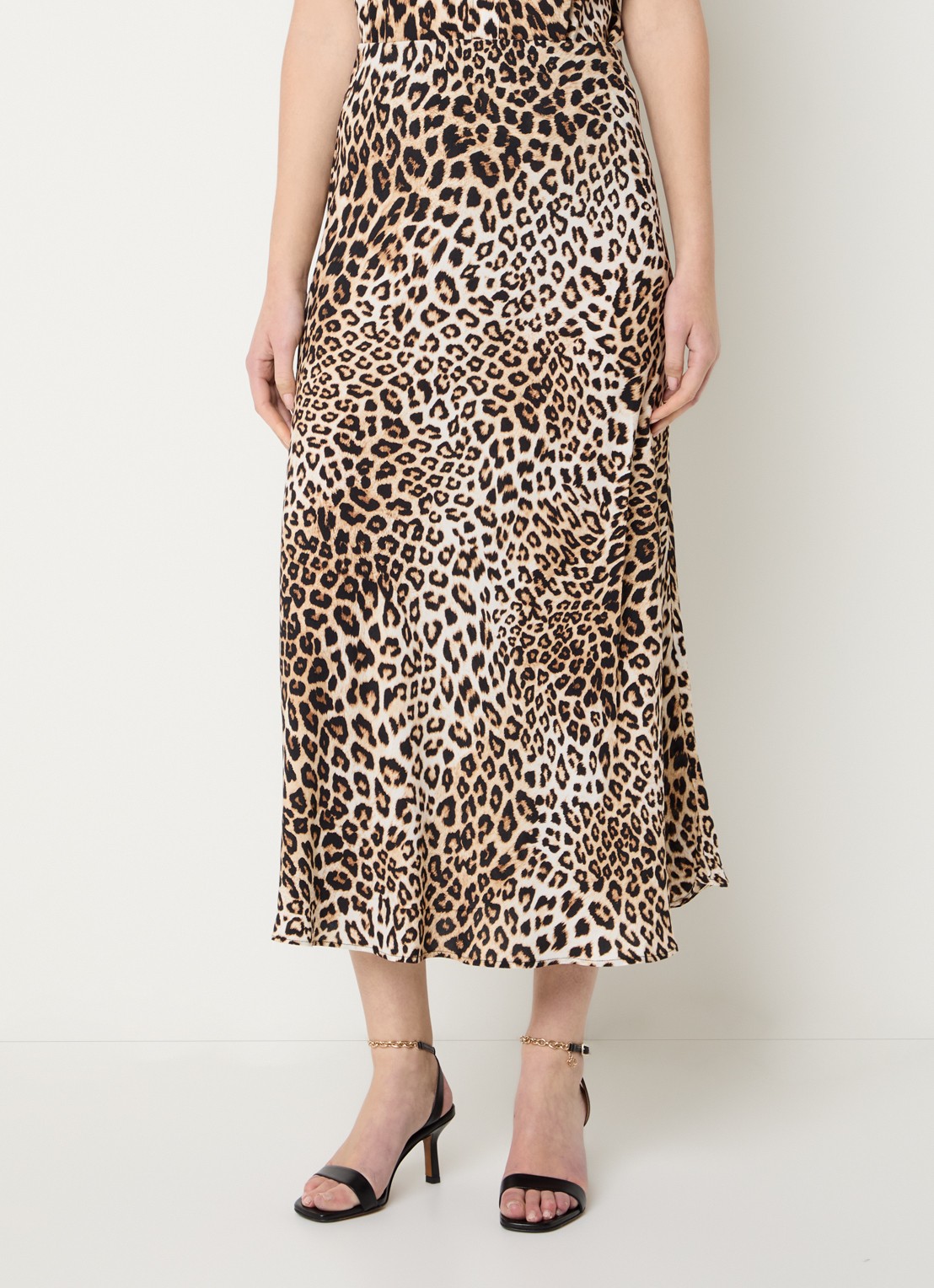 Beaumont Lonneke midi rok met stretch - detail 3 beige