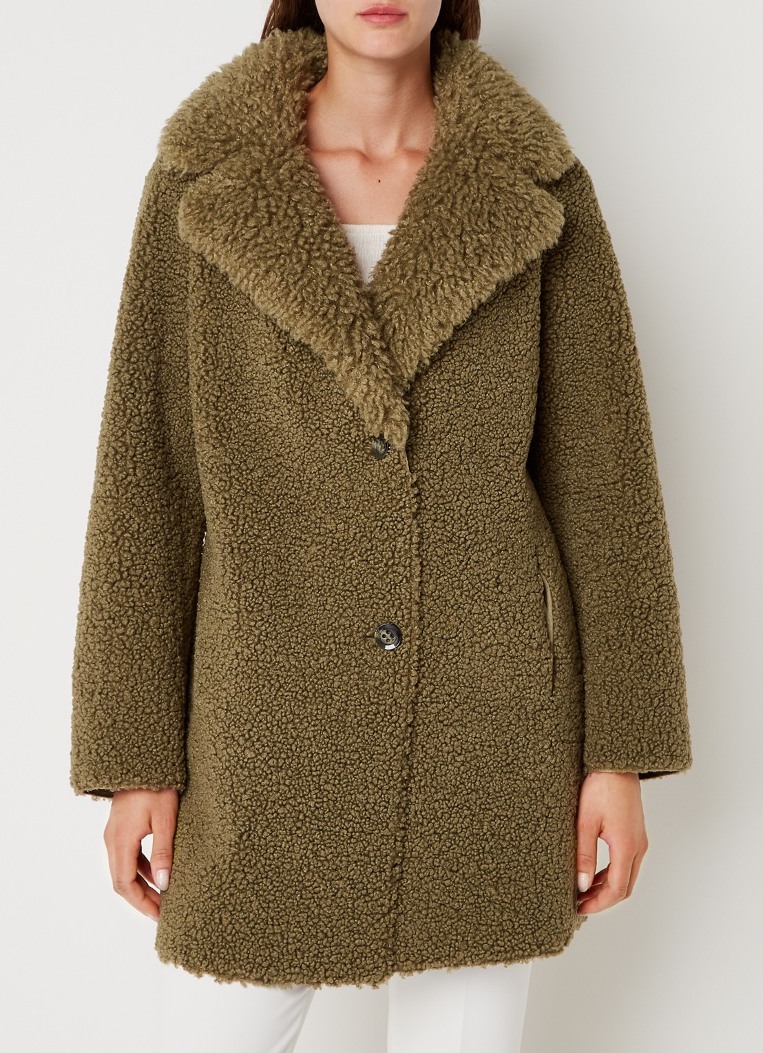 Lange Teddy Mantel met Capuchon — Zacht teddy-materiaal voor warmte en comfort