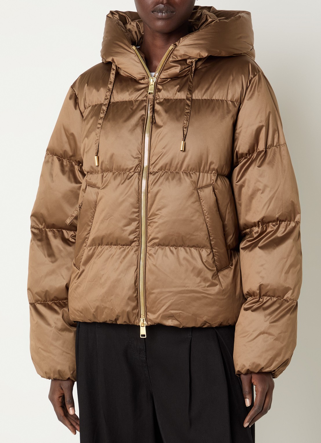 Beaumont Marian puffer jack met ritszakken - detail 4 lichtbruin