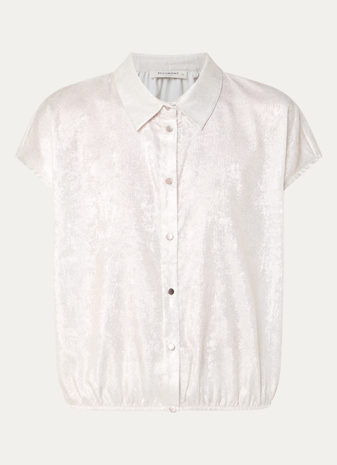 Beaumont Mariska blouse met kraag - voorkant zilver
