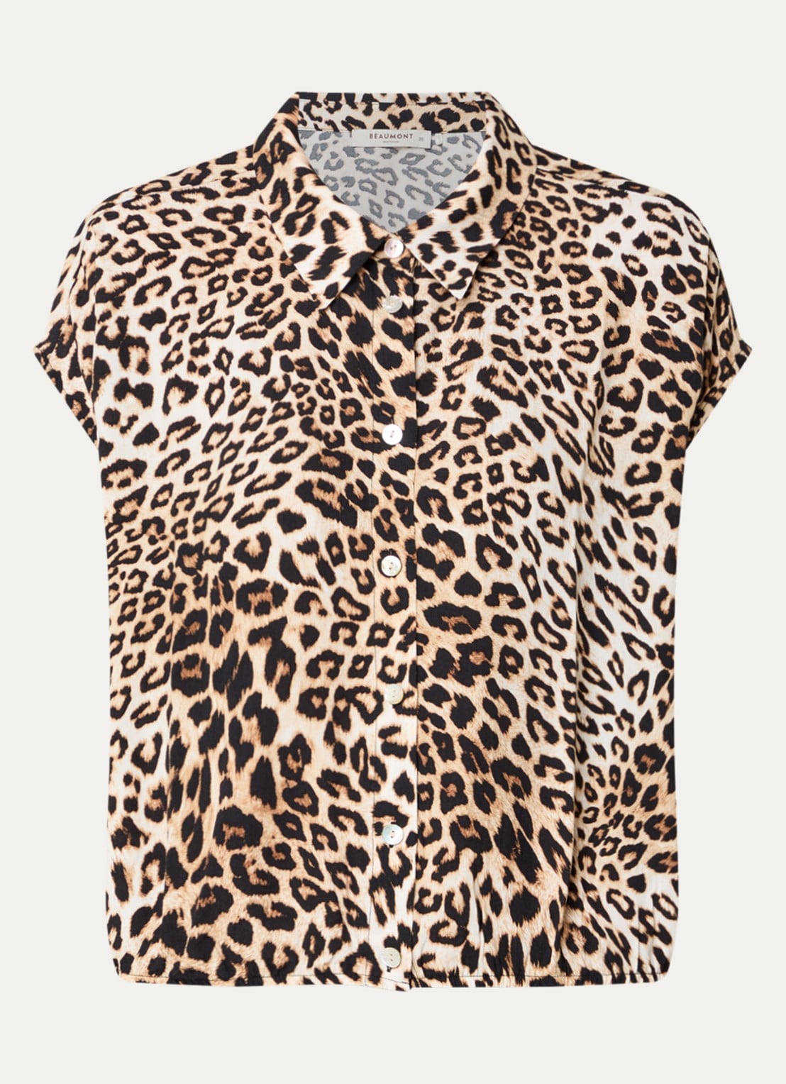 Beaumont Mariska blouse met kraag - voorkant bruin