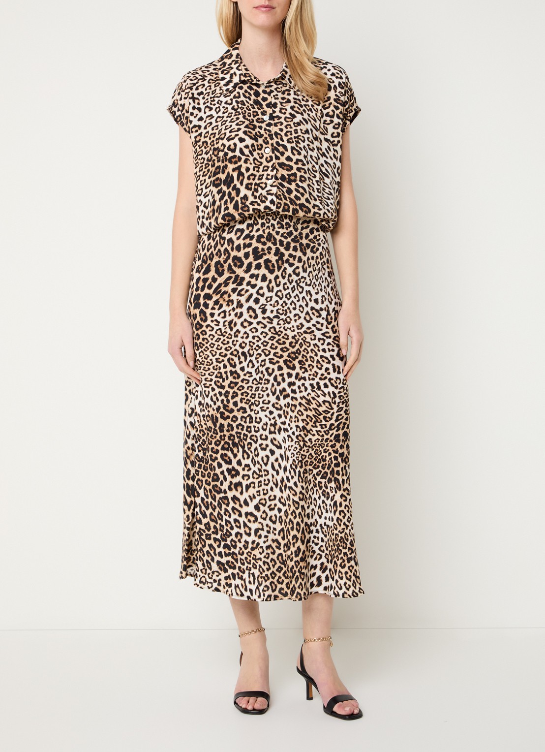 Beaumont Mariska blouse met kraag - voorkant 2 bruin
