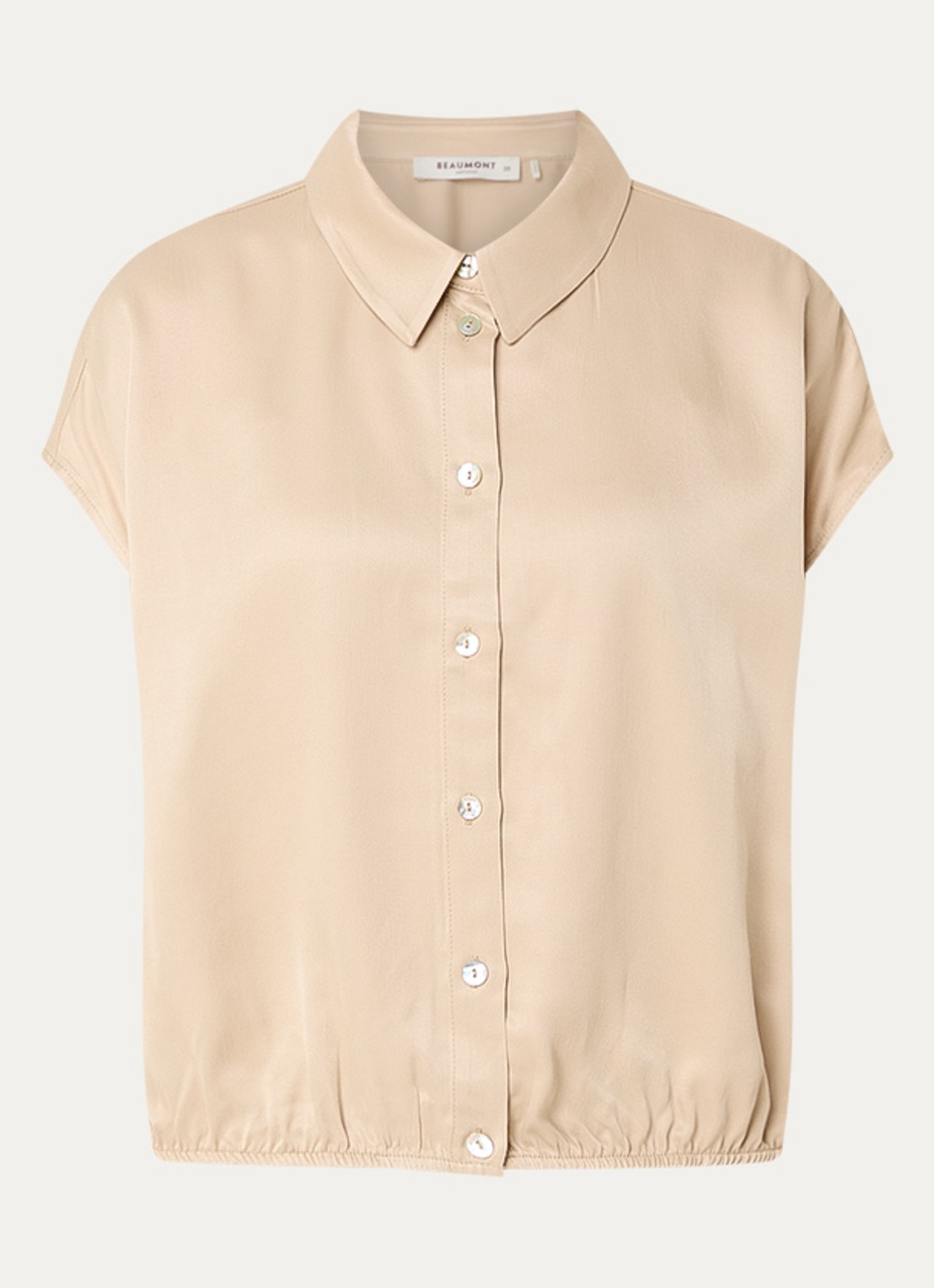 Beaumont Mariska blouse met kraag - voorkant 3 beige