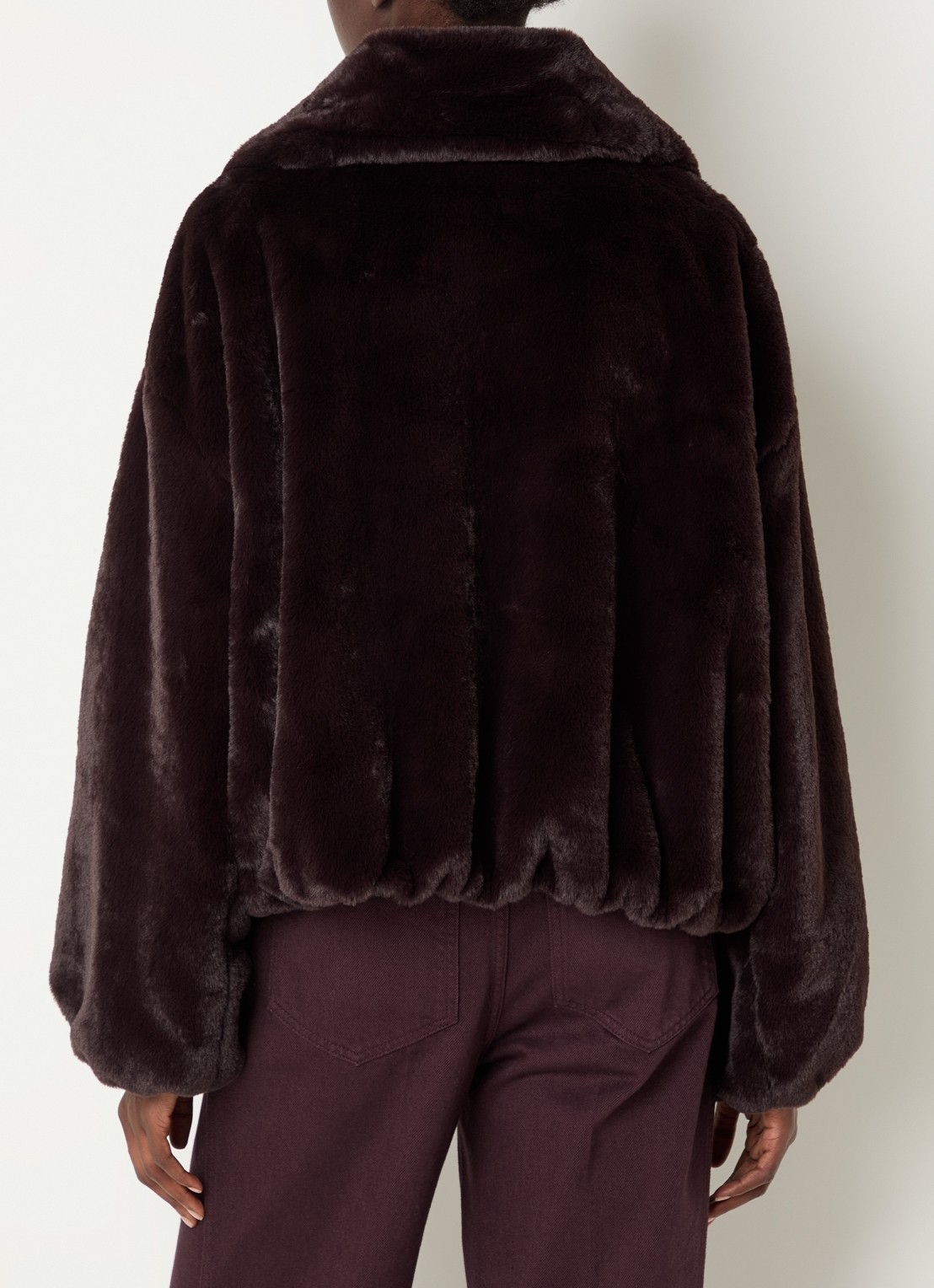 Beaumont Maxie reversible jack van imitatiebont - achterkant 2 aubergine