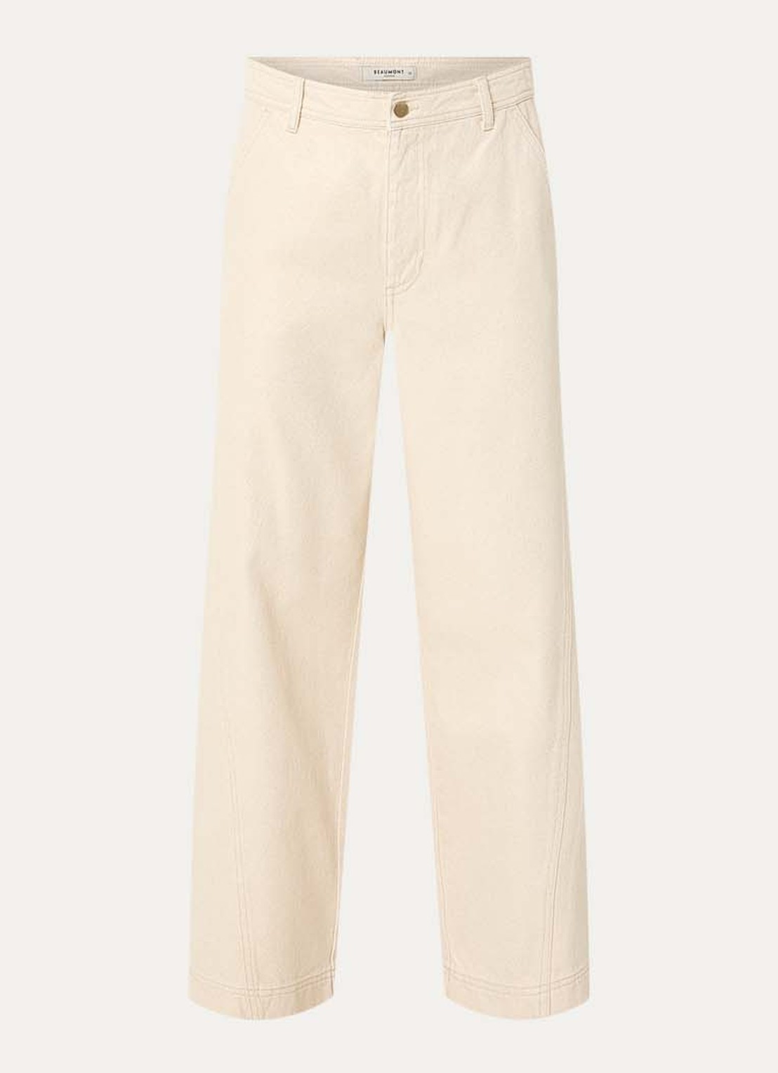 Beaumont Milly high waist wide leg jeans met lurex - voorkant goud