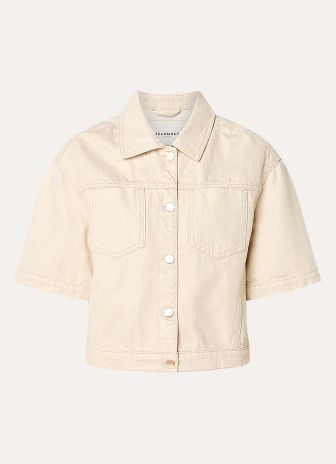 Beaumont Mya spijkerjas met gekleurde wassing en lurex - voorkant goud