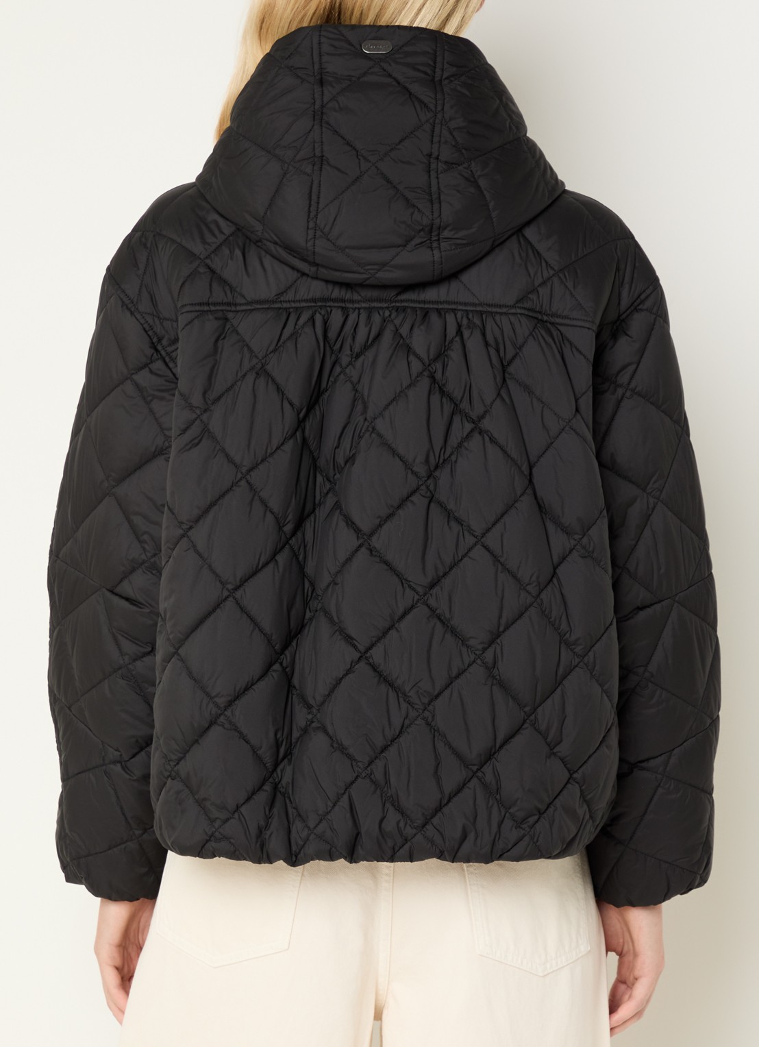 Beaumont Violetta gewatteerde jack met quilt patroon - achterkant 4 zwart