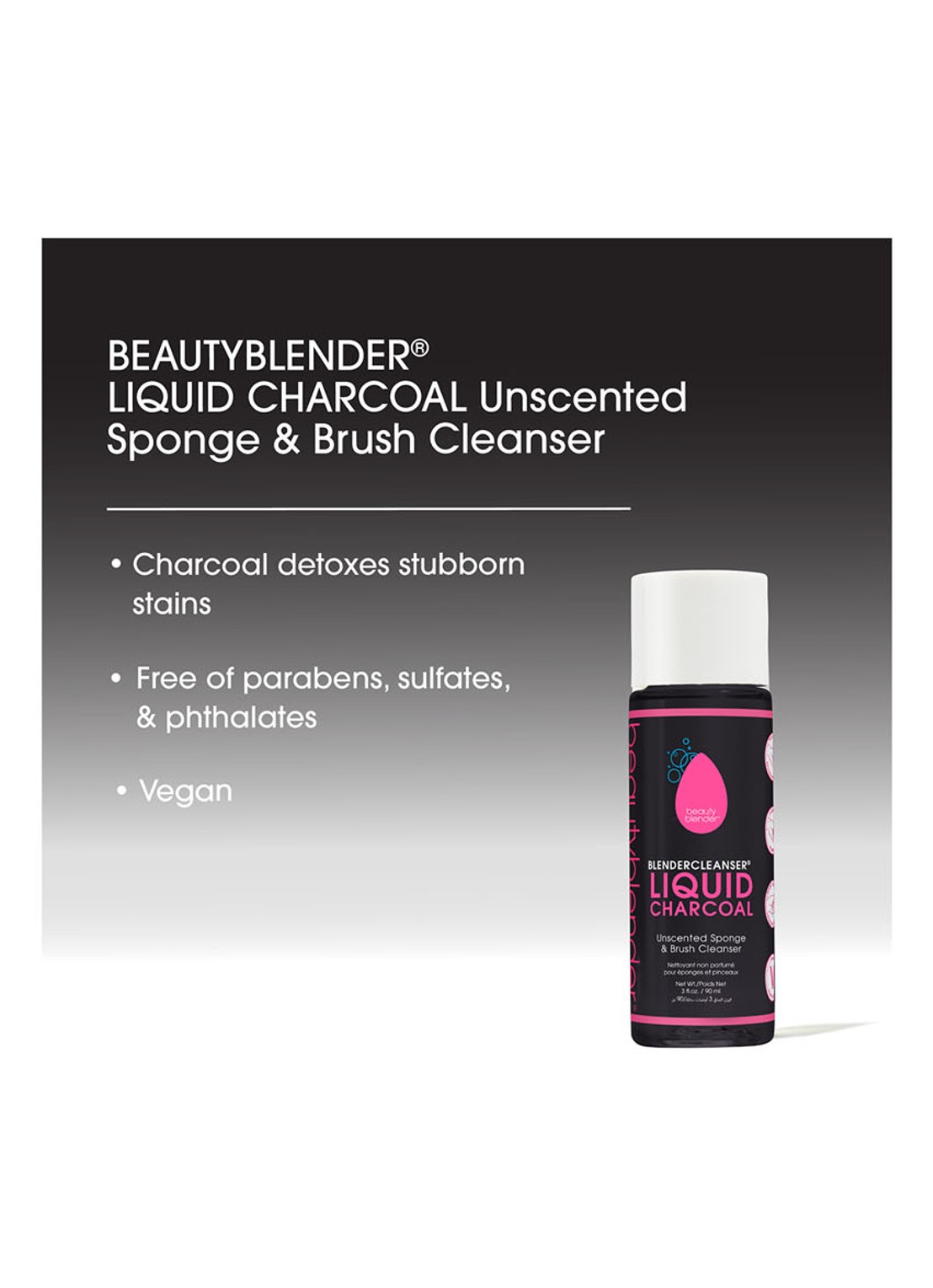 Beautyblender Blendercleanser Liquid Charcoal - make-up spons reiniger - detail 2 undefined