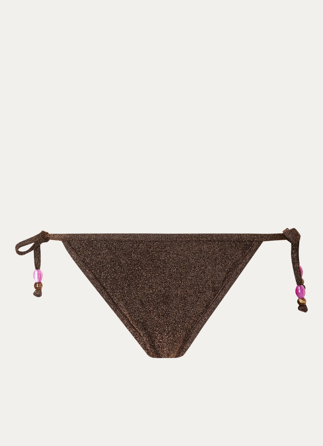 Becksöndergaard Beam Baila brazilian bikinislip met lurex - voorkant 2 chocoladebruin