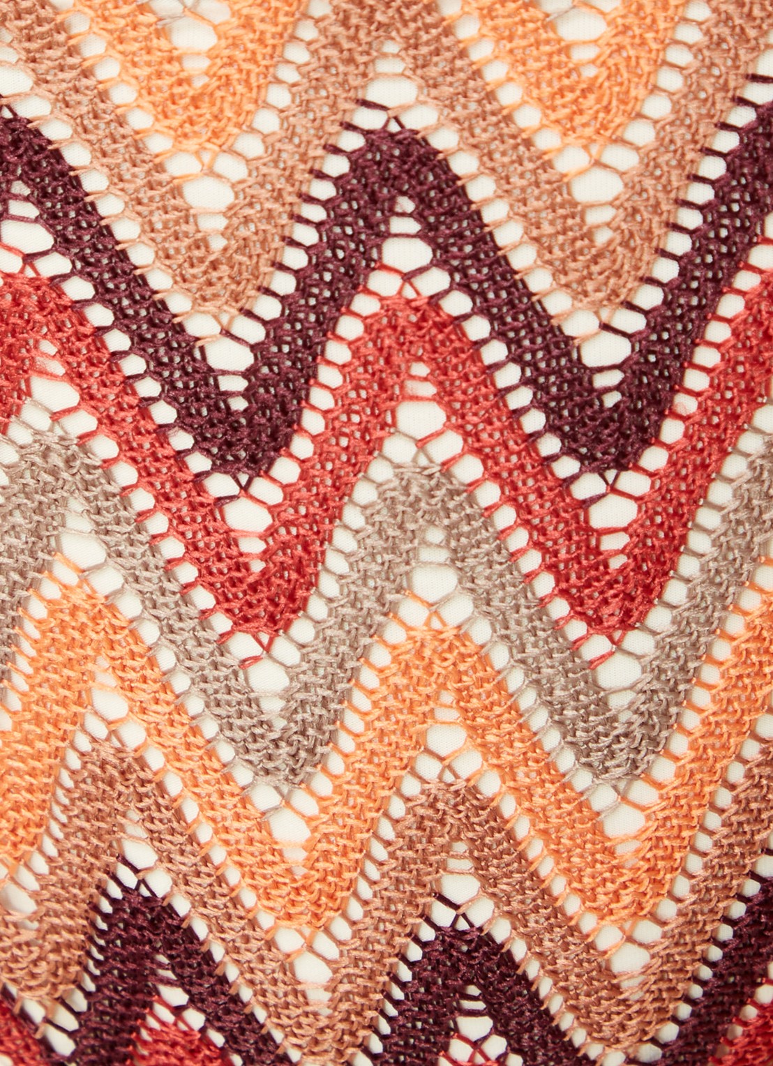Becksöndergaard Bikinislip met ingebreid patroon - detail 3 oranje
