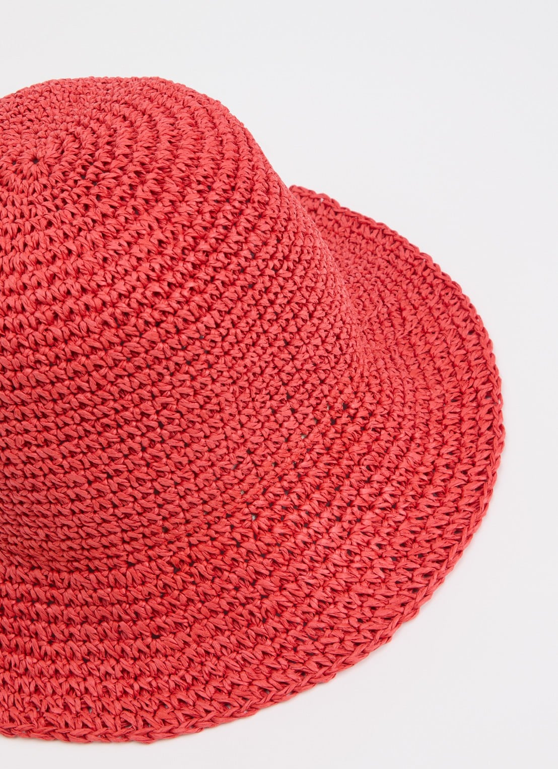 Becksöndergaard Bucket hoed van papier - detail 2 oranjerood