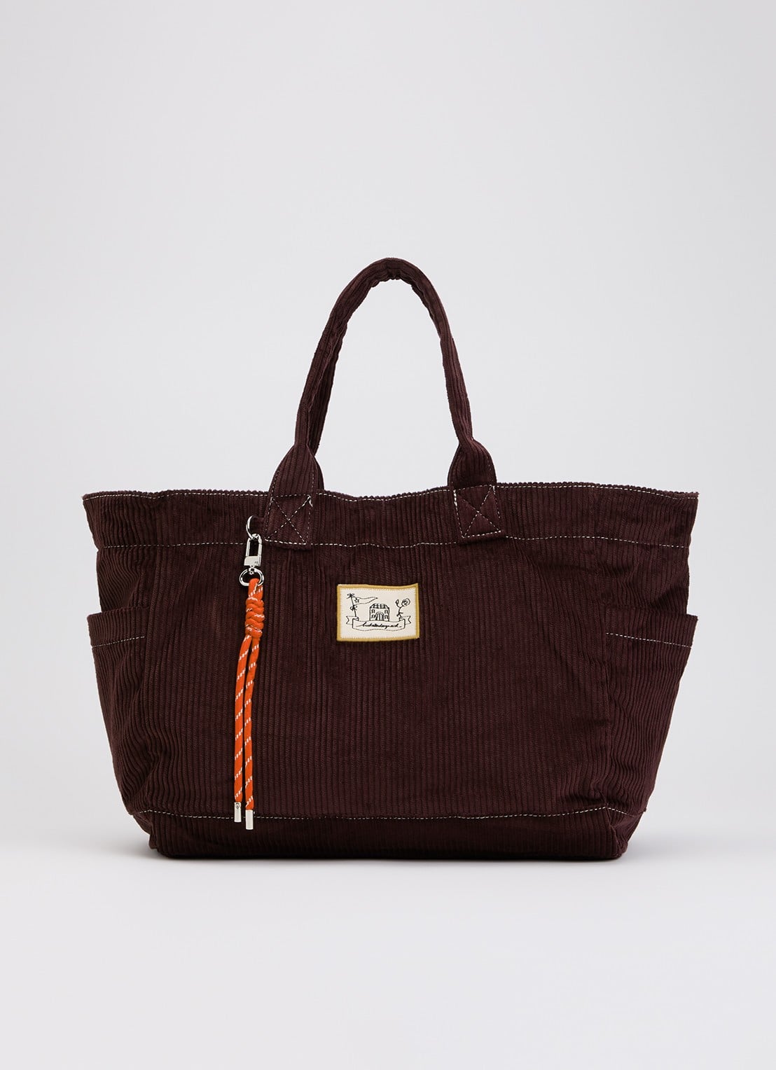Becksöndergaard Cecilia schoudertas van corduroy met logo - voorkant aubergine
