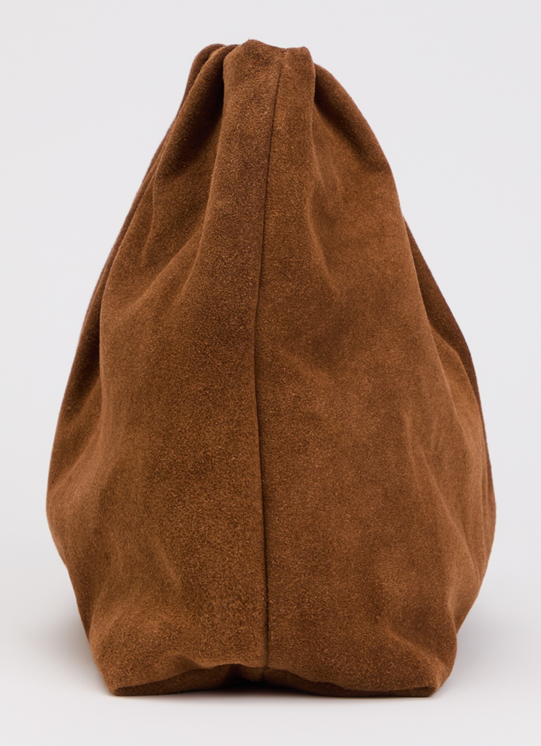 Becksöndergaard Clutch van suède met plooidetail - detail 2 roestbruin