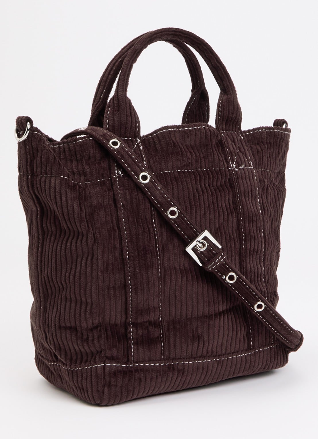 Becksöndergaard Corduroy Gene handtas met afneembare schouderriem - achterkant 4 aubergine