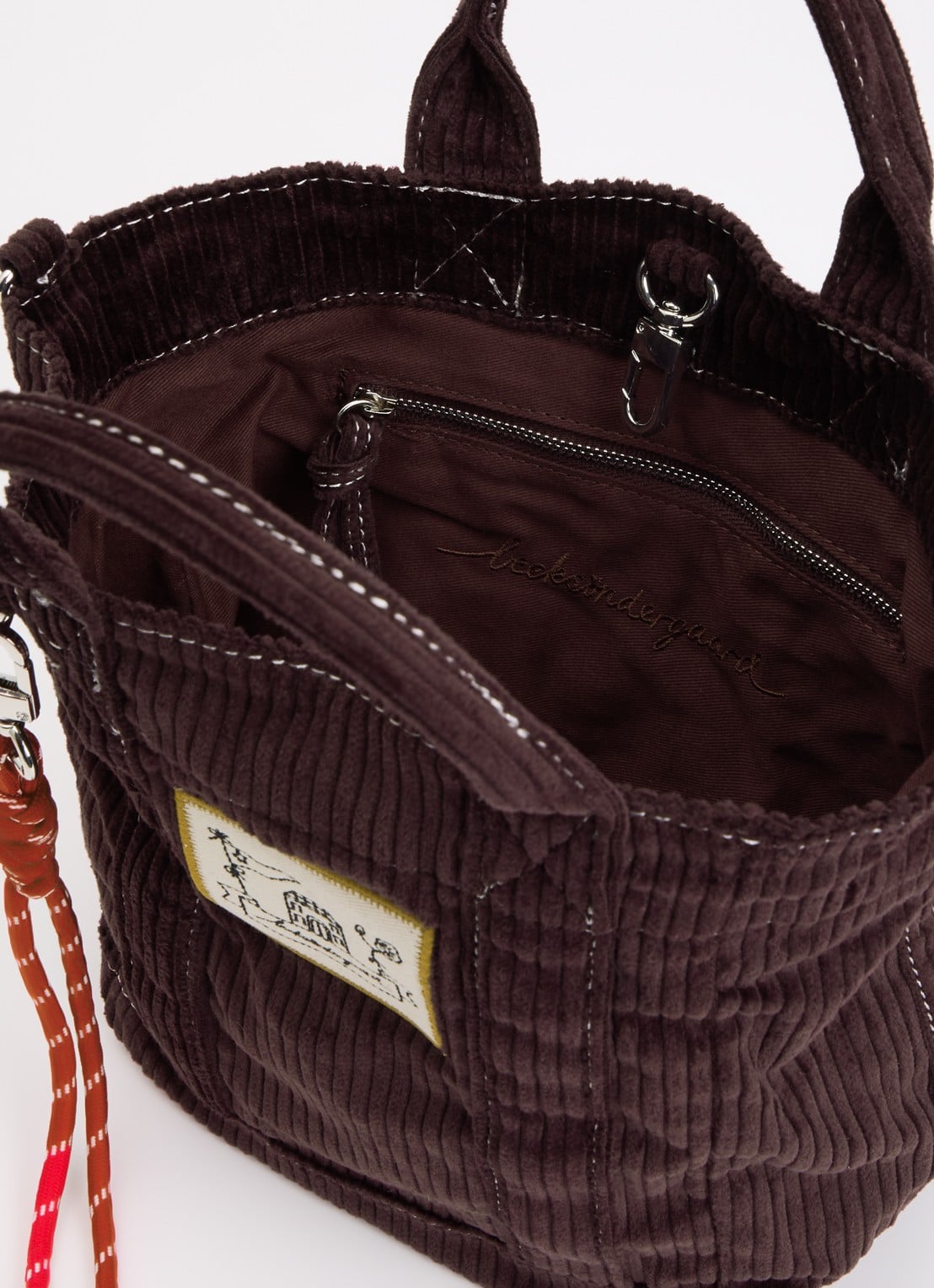 Becksöndergaard Corduroy Gene handtas met afneembare schouderriem - detail 2 aubergine