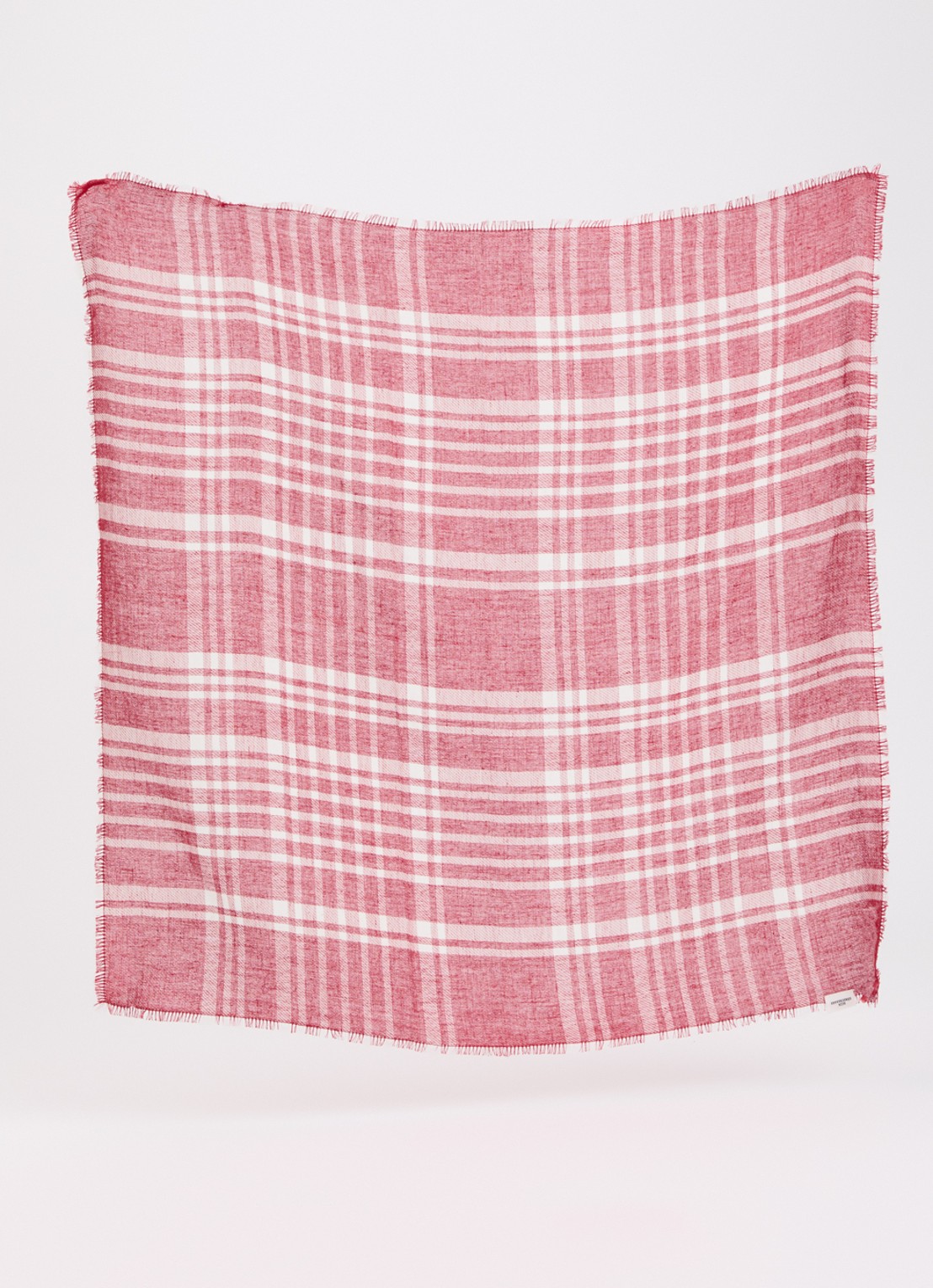 Becksöndergaard Cowea sjaal met ruitdessin 55 x 55 cm - detail rood