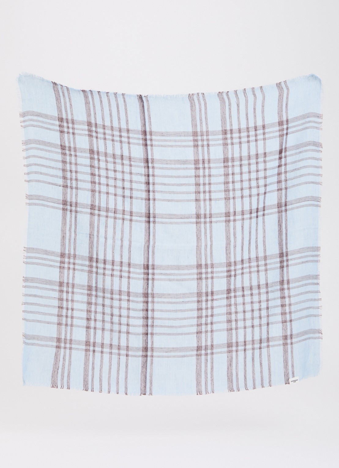 Becksöndergaard Cowea sjaal met ruitdessin 55 x 55 cm - detail blauw