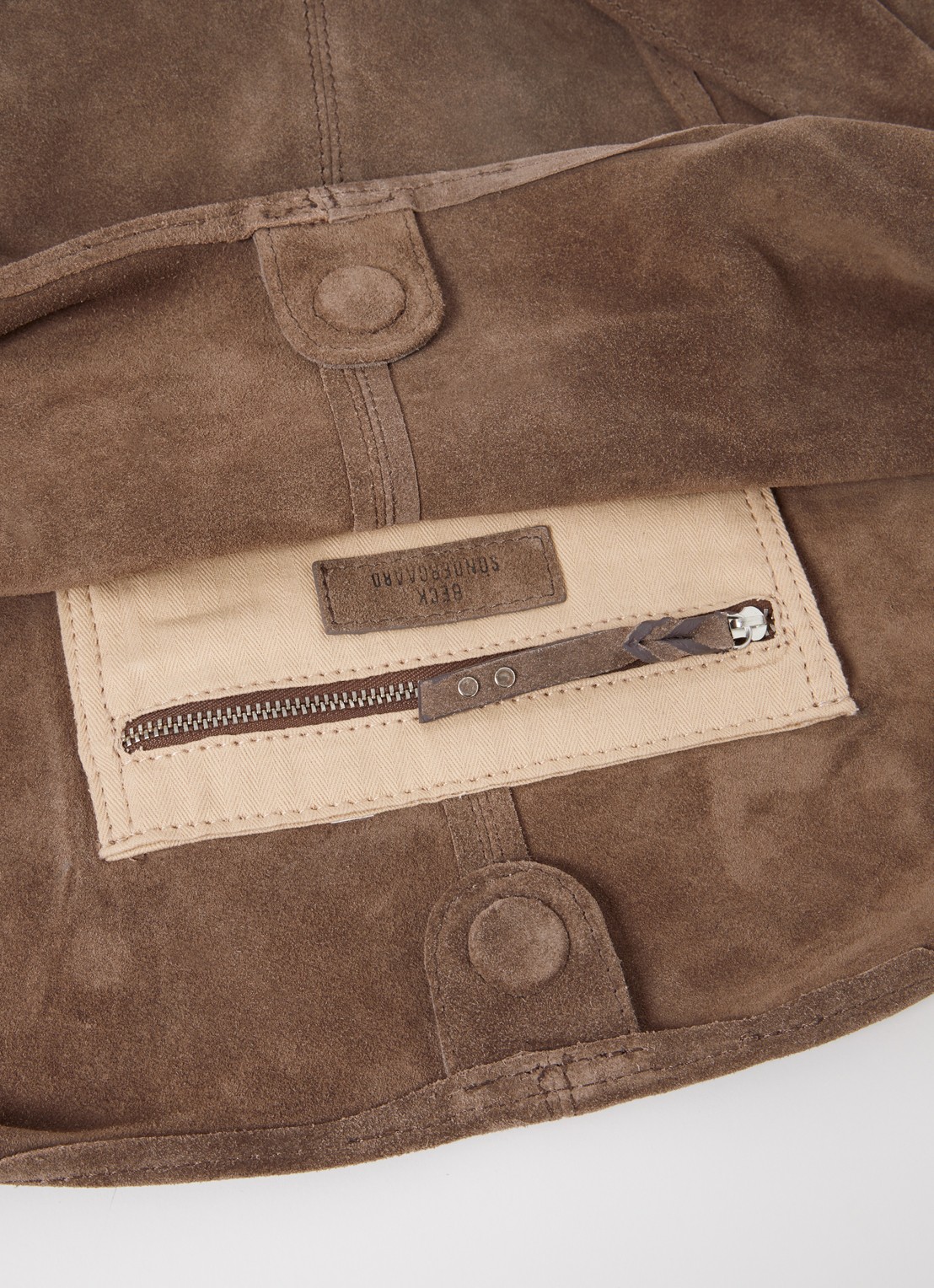 Becksöndergaard Dalliea shopper van suède - detail lichtbruin