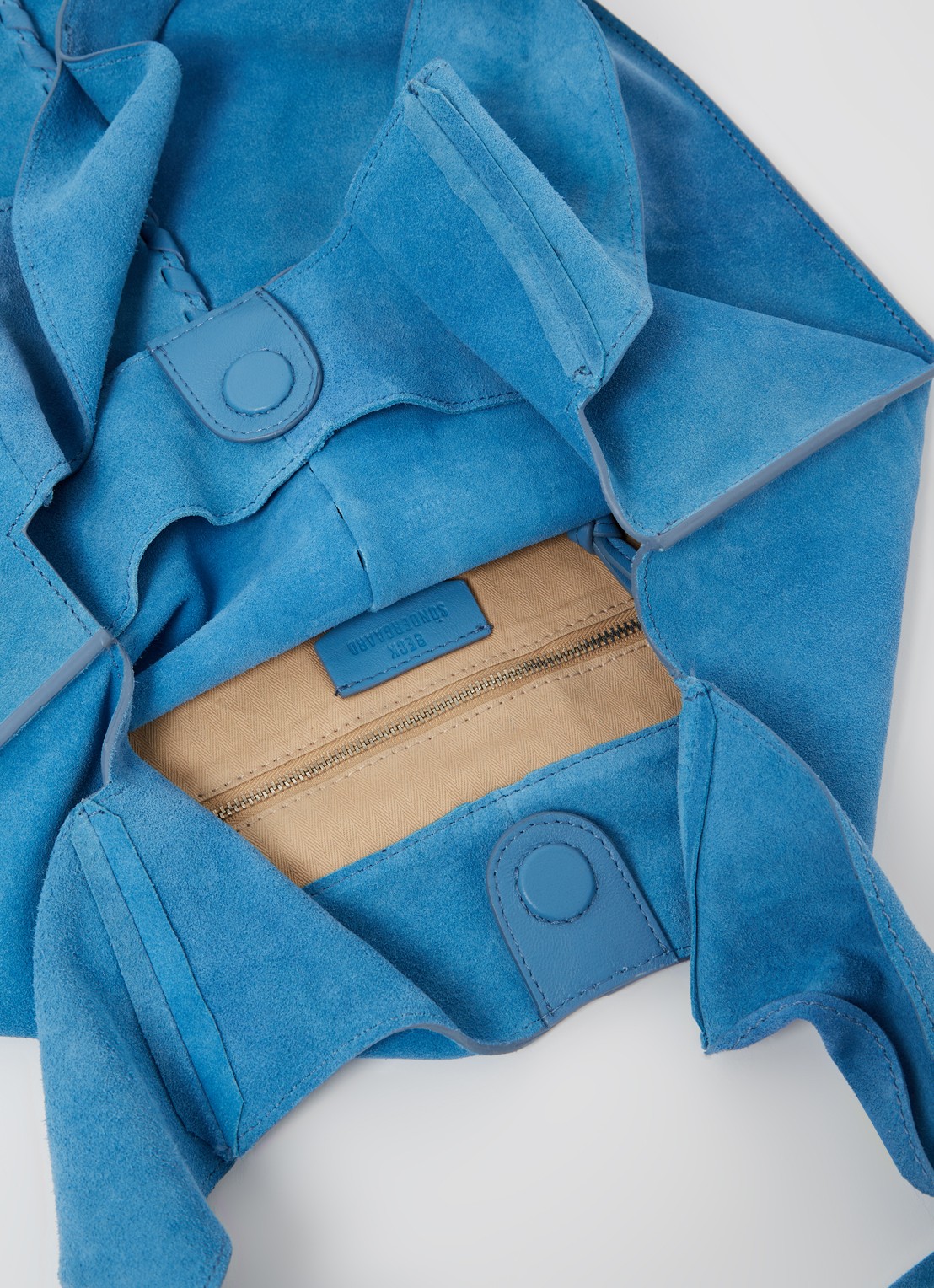 Becksöndergaard Danita shopper van suède - detail 2 blauwgrijs