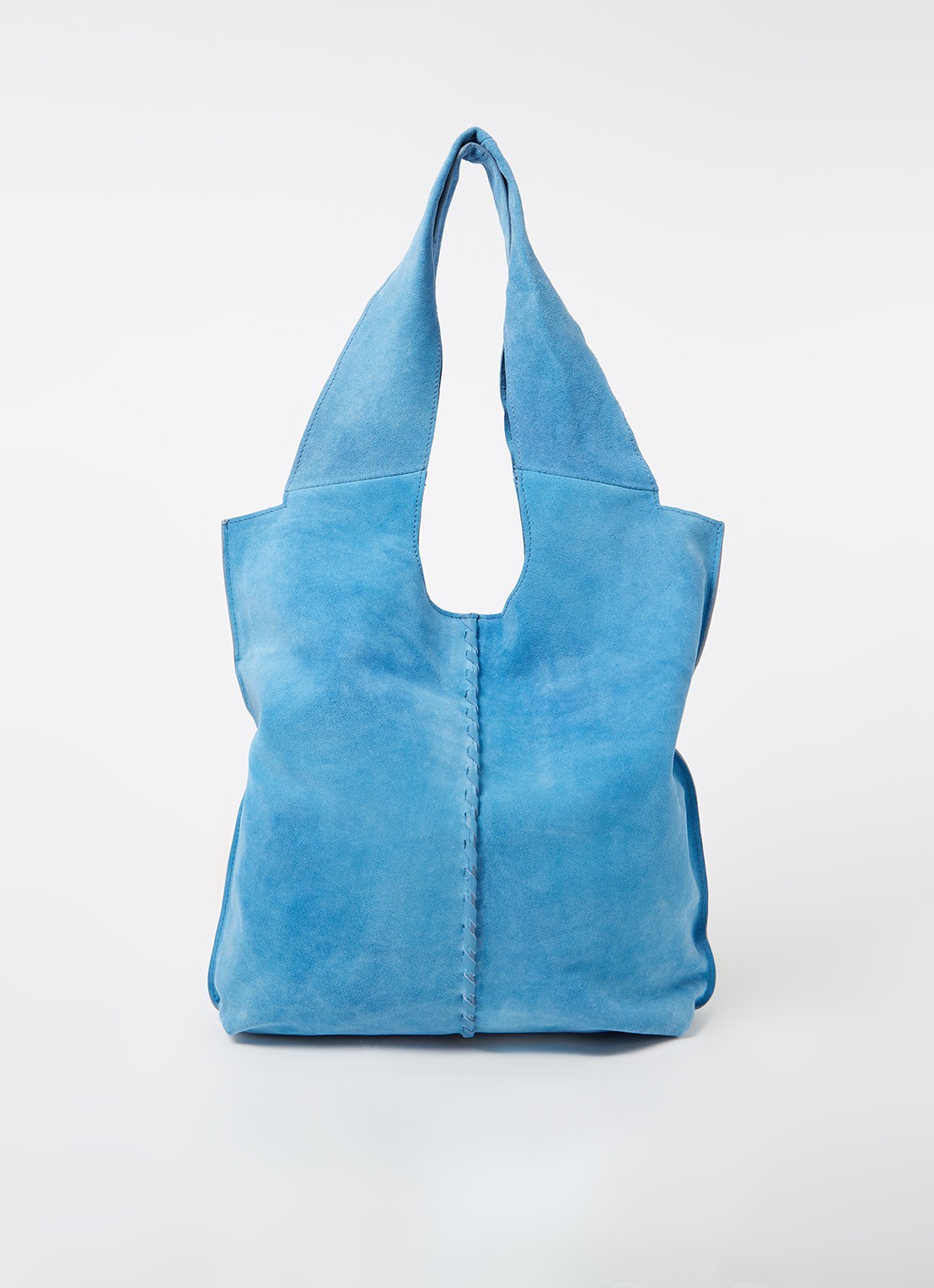 Becksöndergaard Danita shopper van suède - voorkant blauwgrijs