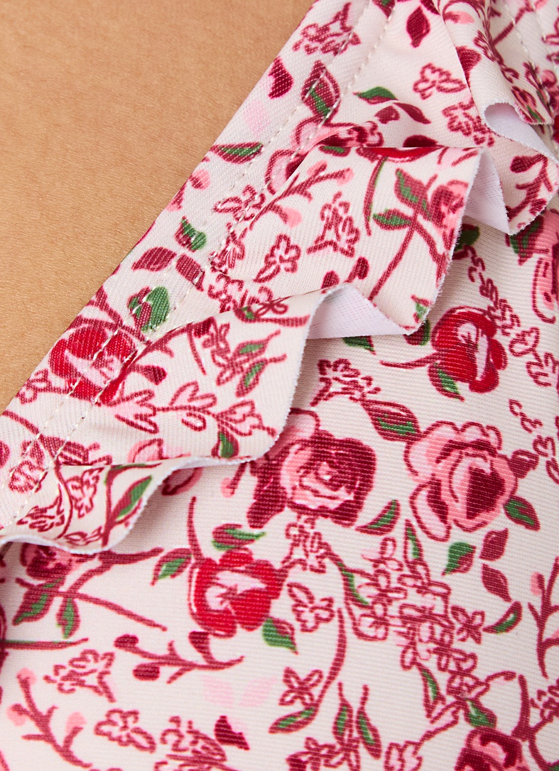 Becksöndergaard Fleuriella Bella triangel bikinitop met bloemenprint - detail 4 rood