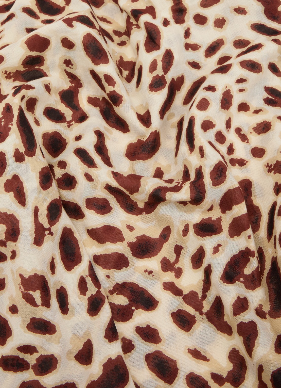 Becksöndergaard Leola Long Cotta sjaal met print 200 x 100 cm - detail 3 lichtbruin