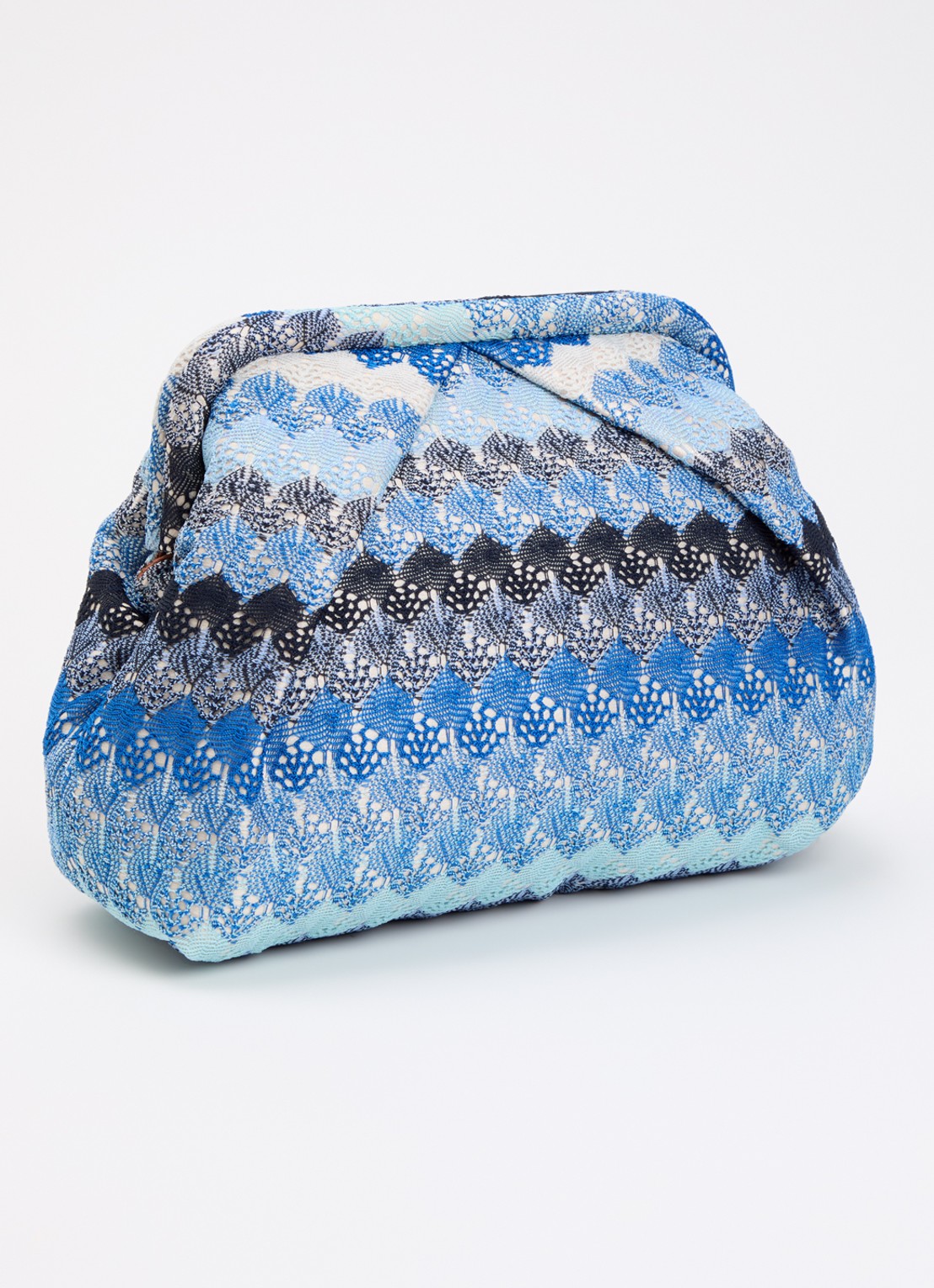 Becksöndergaard Pala Bonita clutch met streepprint - achterkant 5 kobaltblauw