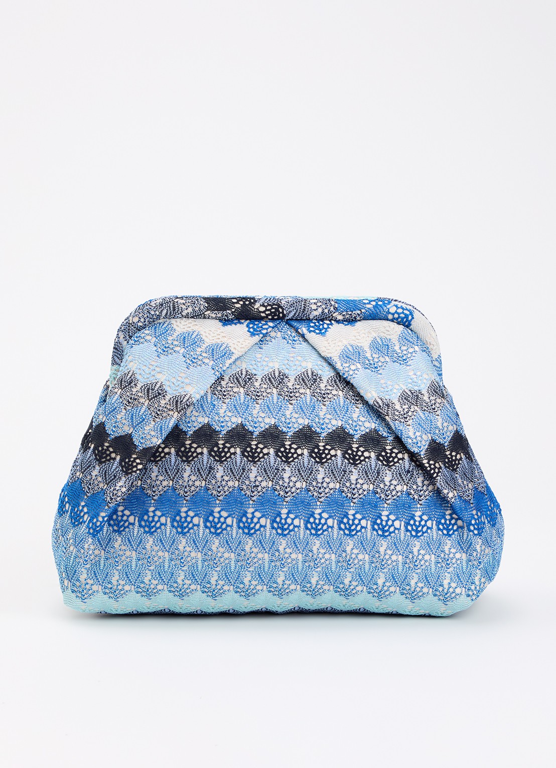 Becksöndergaard Pala Bonita clutch met streepprint - voorkant 4 kobaltblauw