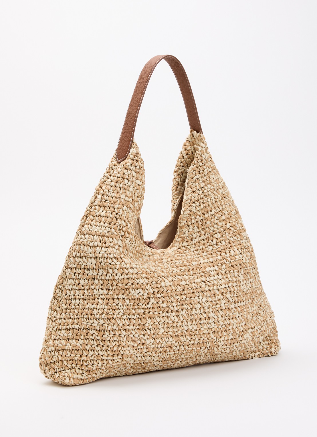 Becksöndergaard Siena schoudertas met leren details - achterkant beige