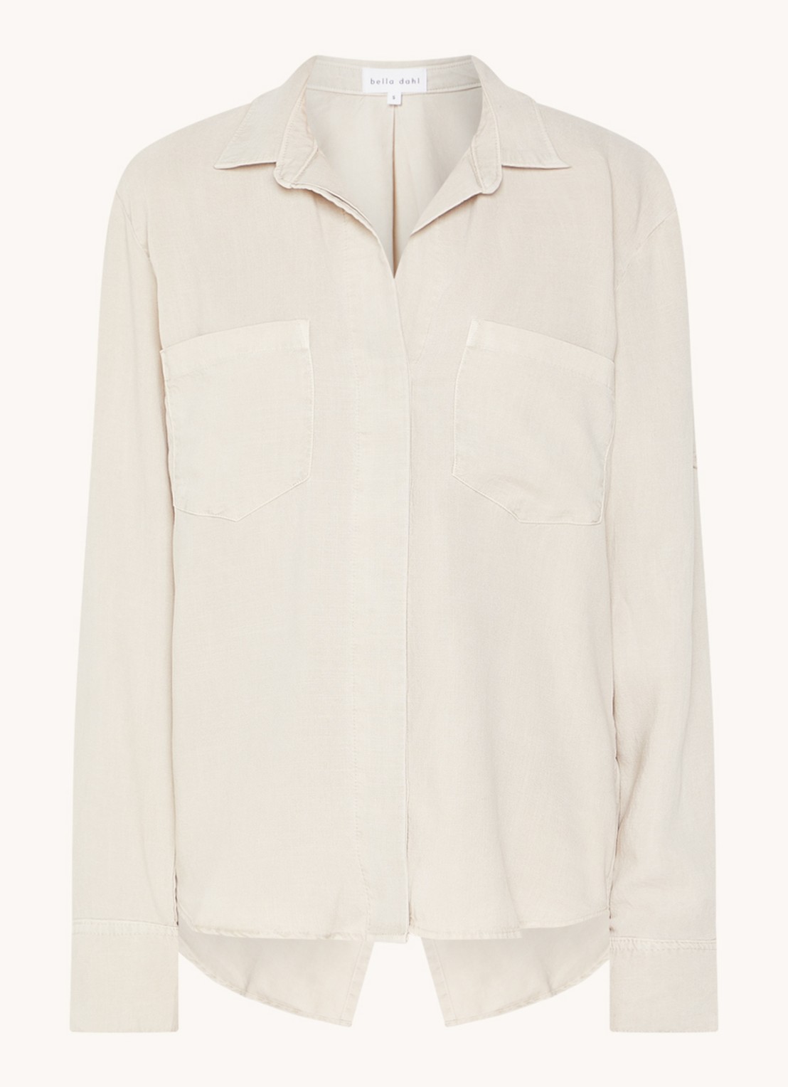 Bella Dahl Blouse  met borstzakken - voorkant 3 beige