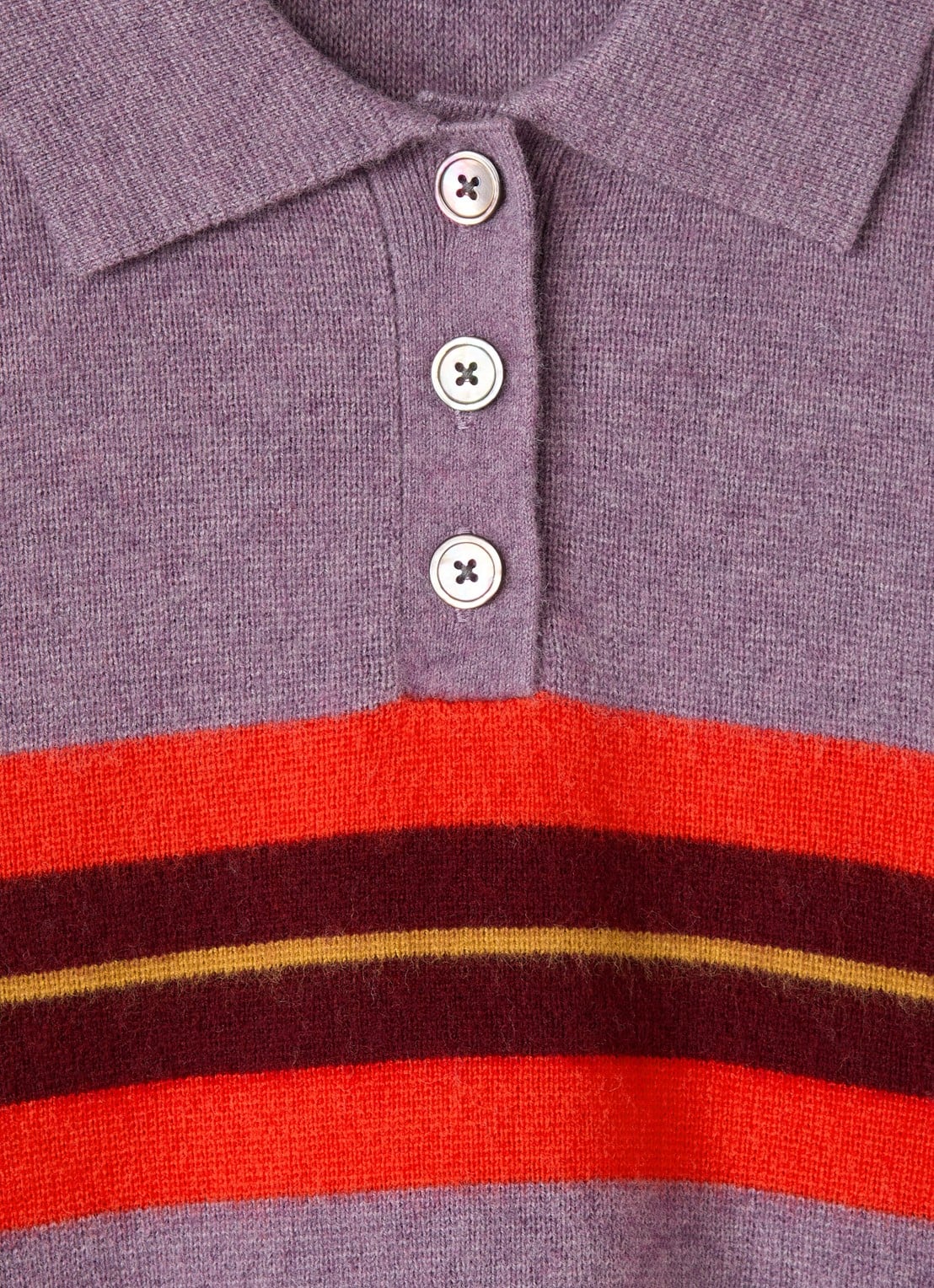 Bellerose Aetik fijngebreide trui in merino wolblend - detail 3 paars