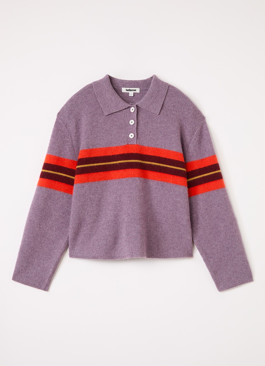 Bellerose Aetik fijngebreide trui in merino wolblend - voorkant paars