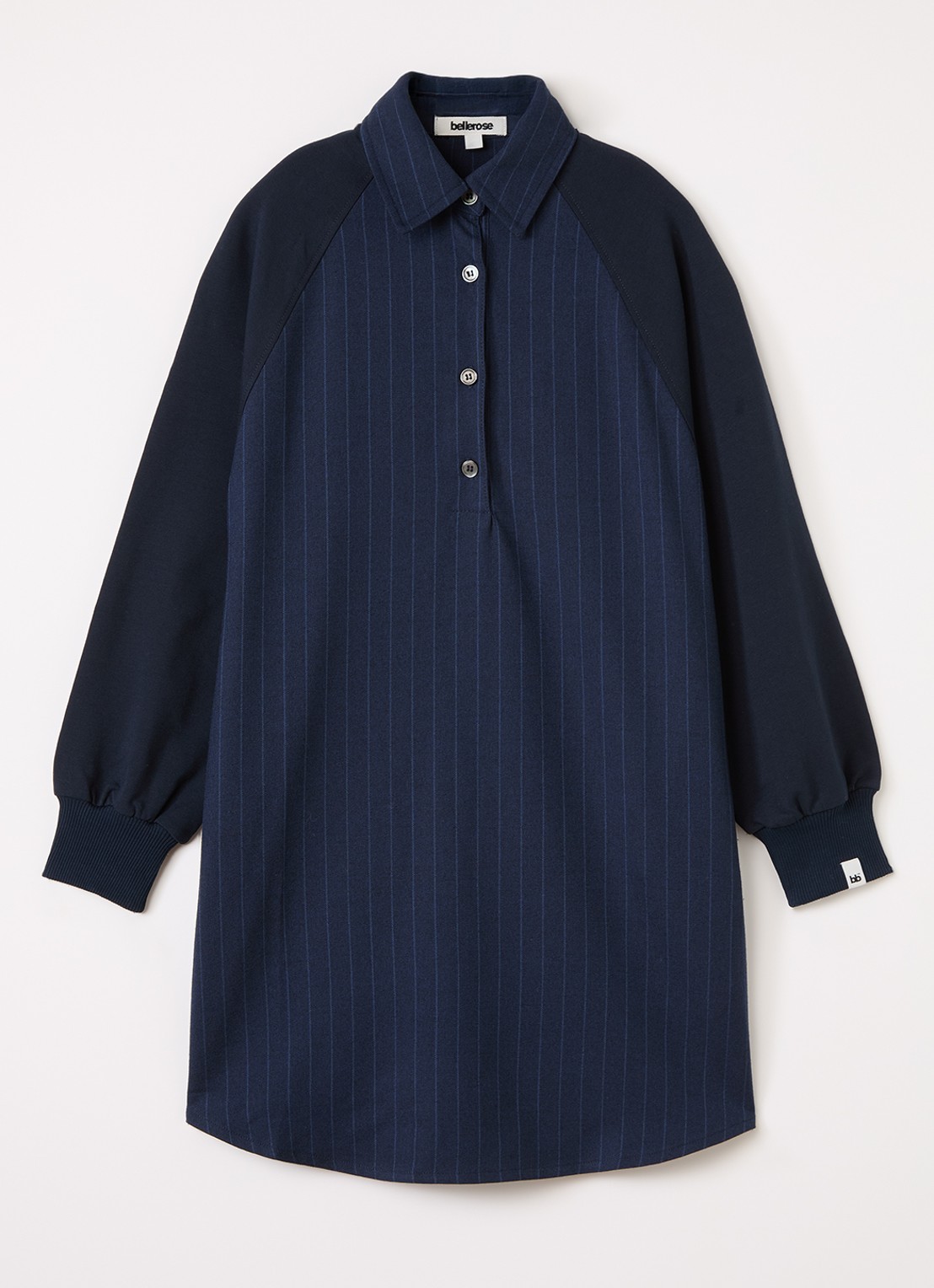 Bellerose Air tuniekjurk met krijtstreep - voorkant donkerblauw