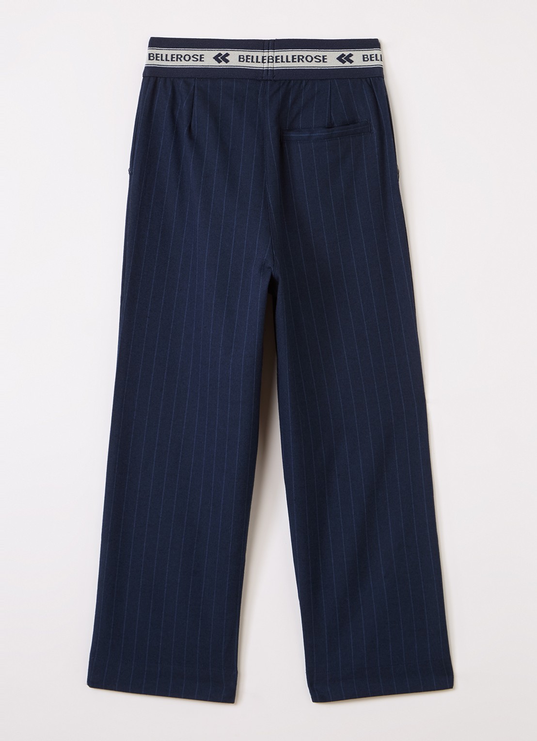 Bellerose Alysa straight fit broek met streepprint - voorkant 2 donkerblauw