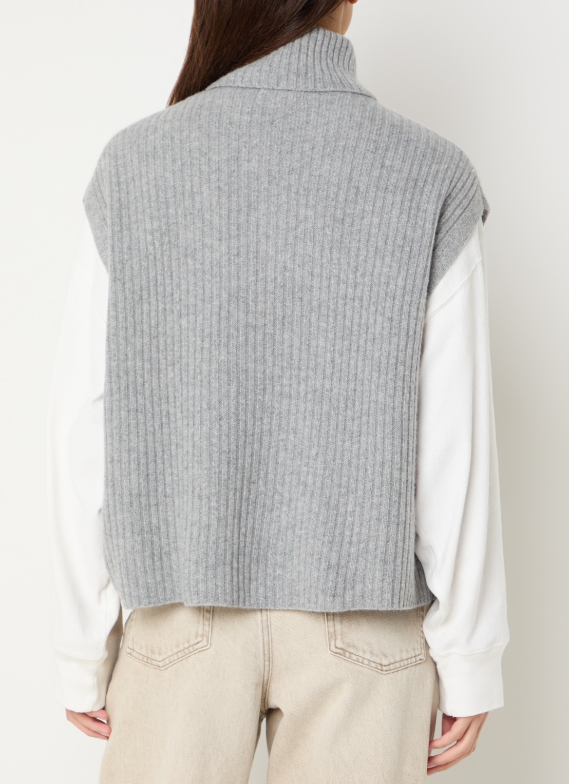 Bellerose Amer grofgebreide spencer in wolblend - achterkant 4 grijs