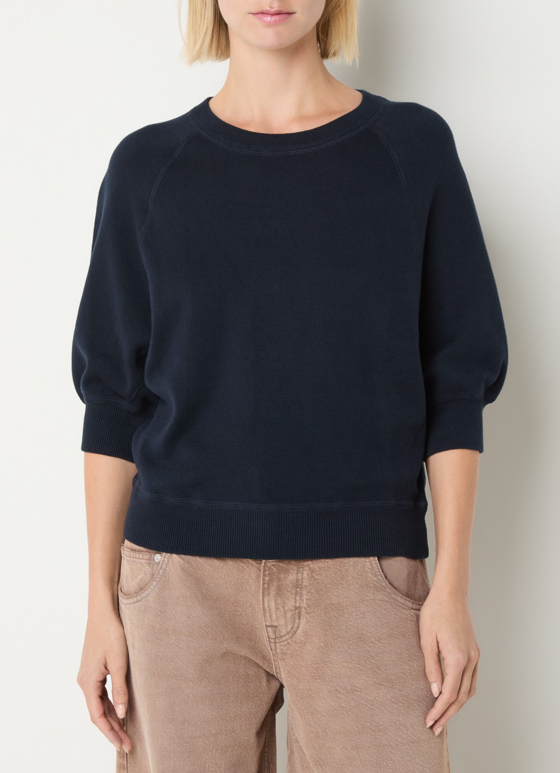 Bellerose Anglet sweater met ronde hals - detail donkerblauw