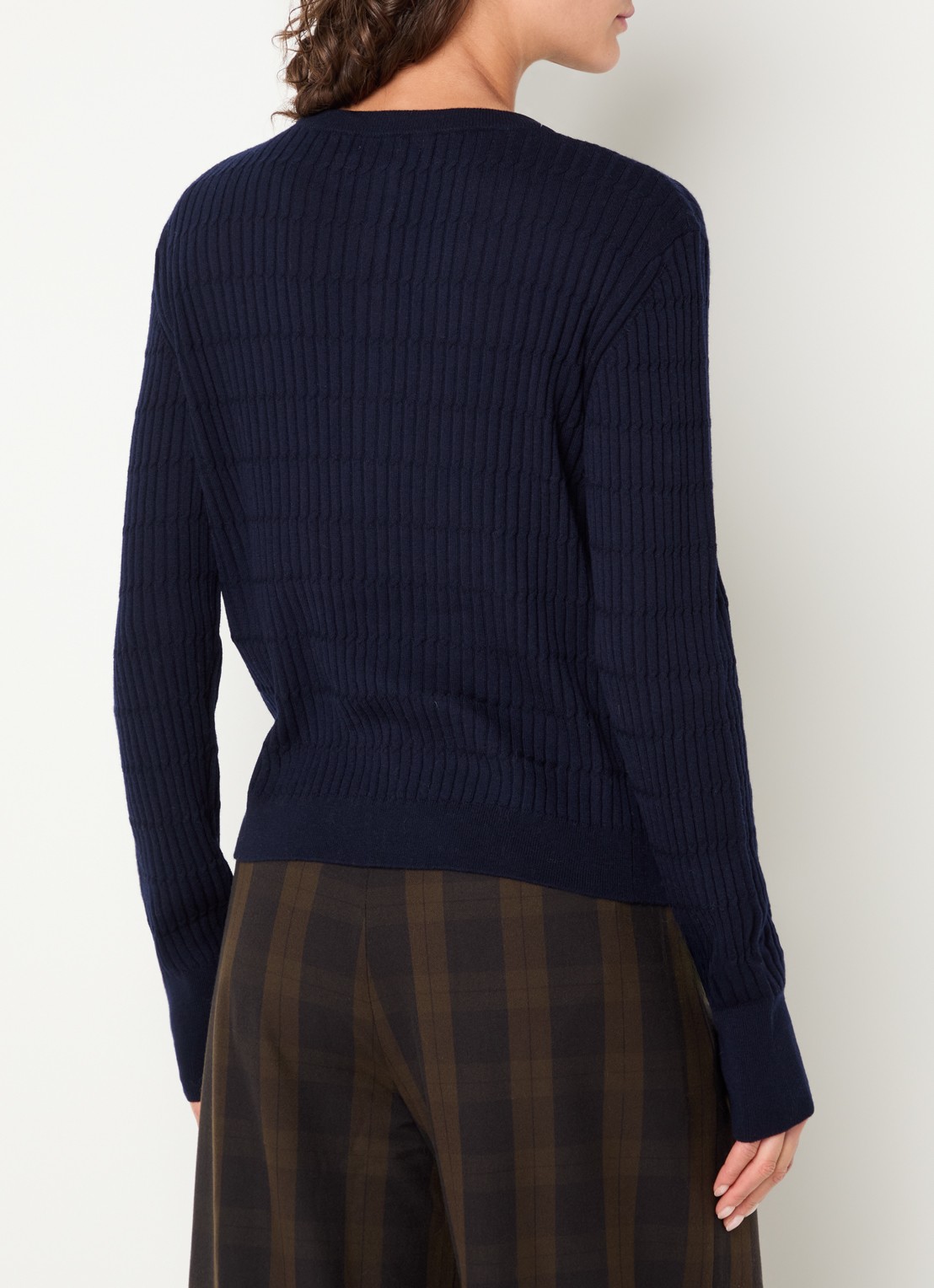 Bellerose Aryro ribgebreide trui van wol - achterkant 4 donkerblauw
