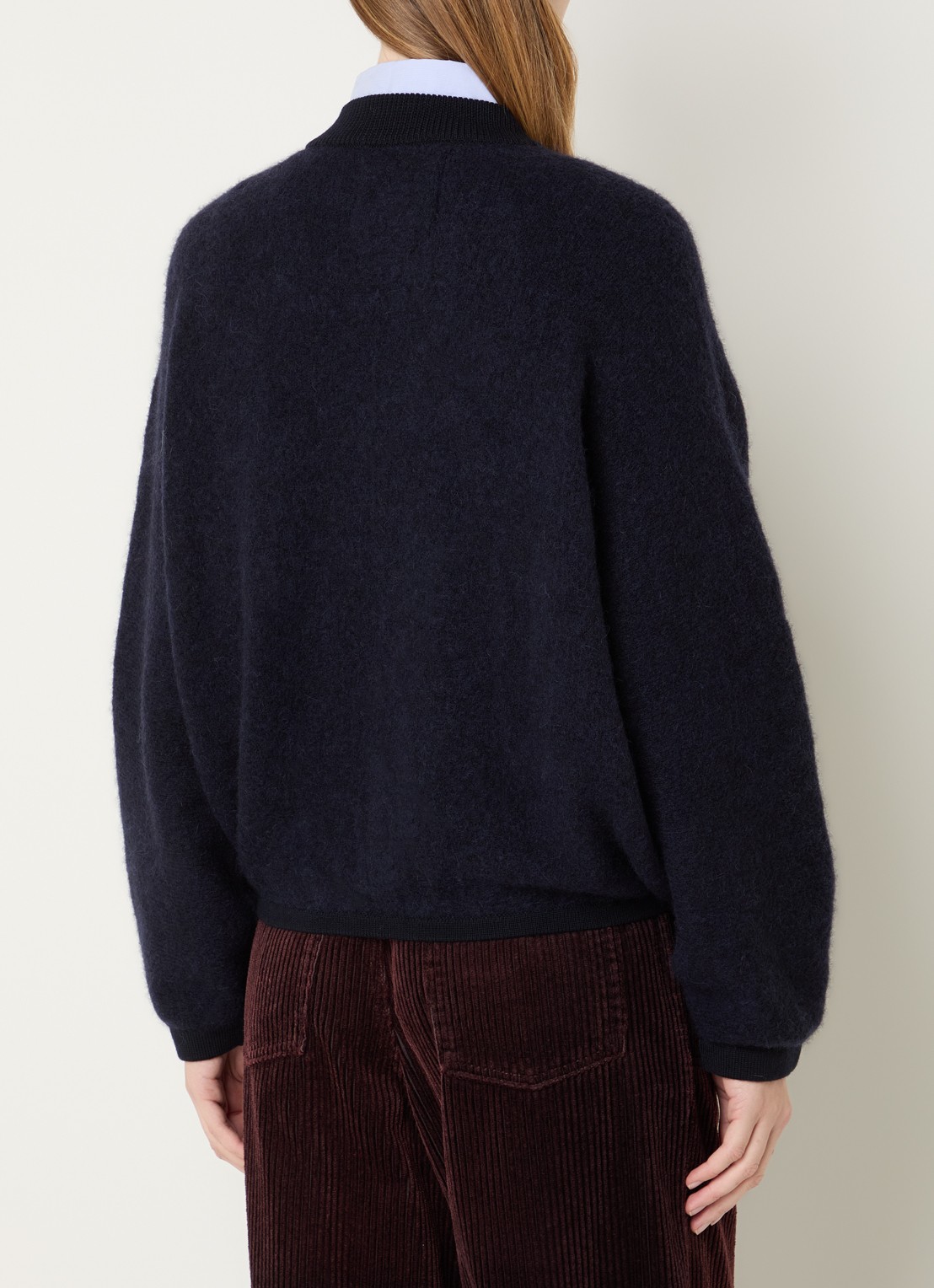 Bellerose Asedi fijngebreid vest in wolblend - achterkant 2 donkerblauw