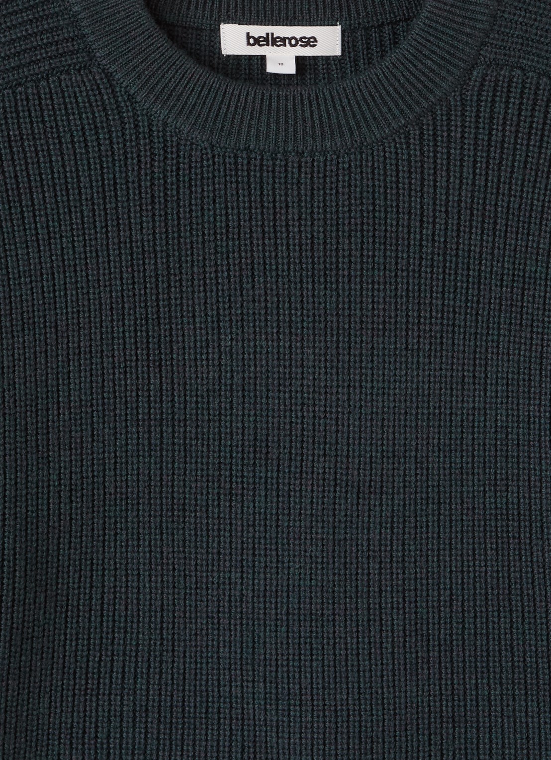 Bellerose Awa grofgebreide trui van merino wol - detail 3 donkergroen