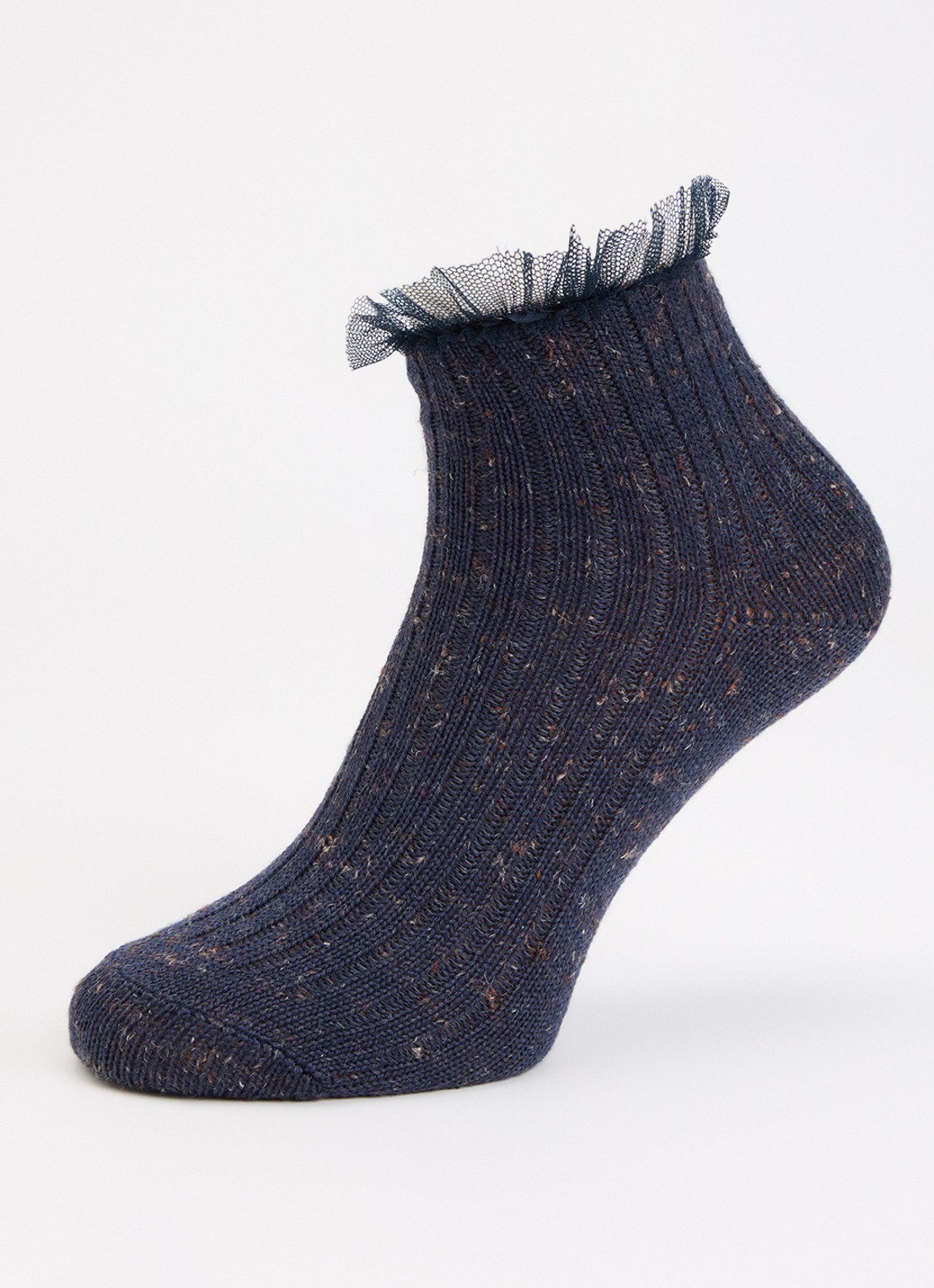 Bellerose Baso sokken in linnenblend - detail 3 donkerblauw