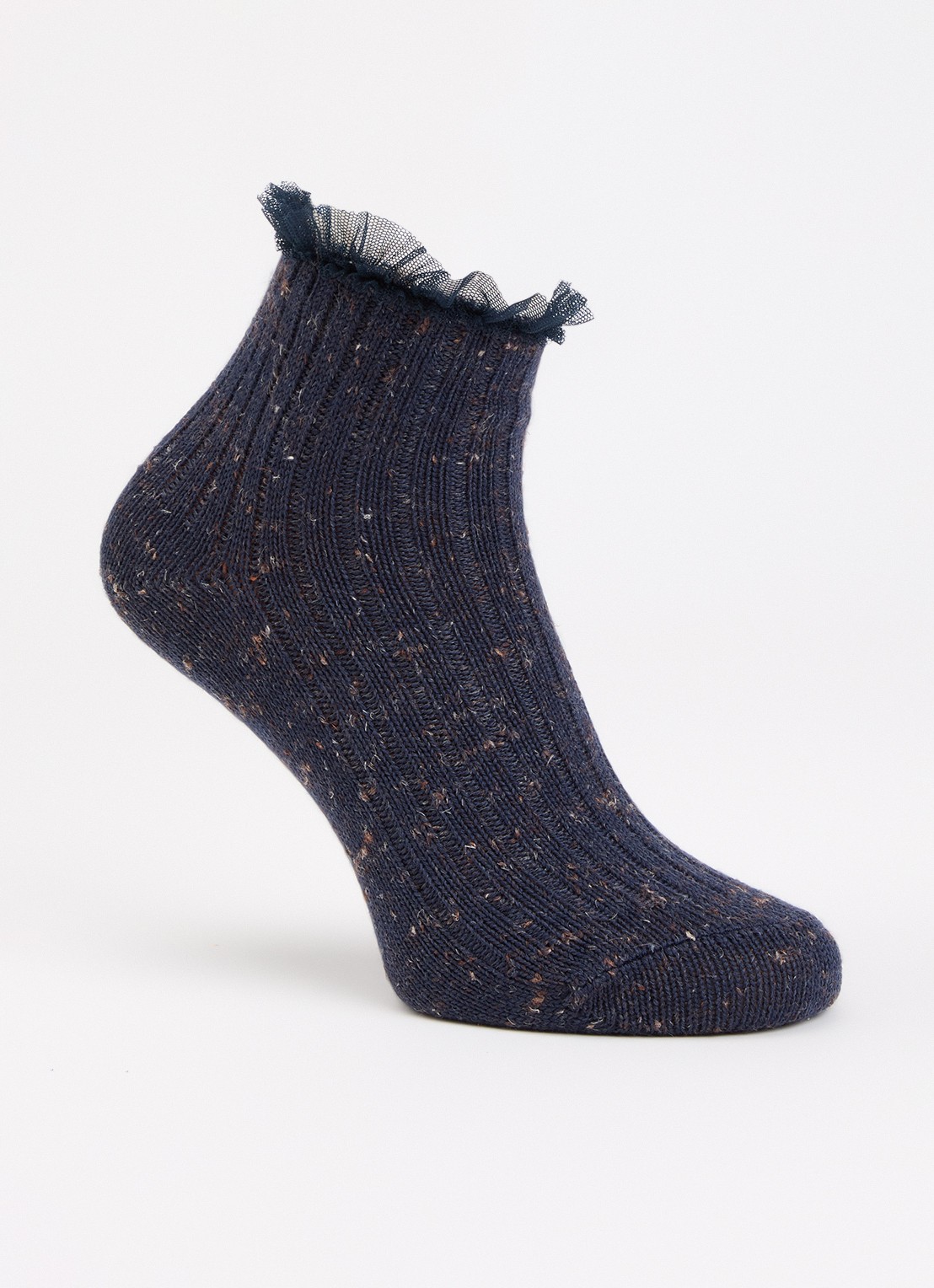 Bellerose Baso sokken in linnenblend - voorkant donkerblauw