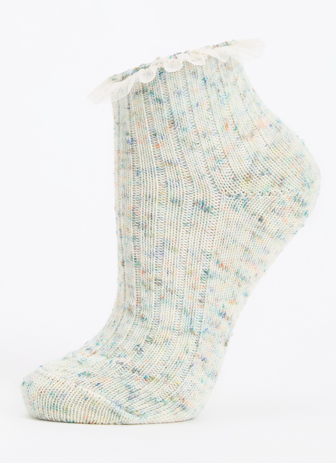 Bellerose Baso sokken in linnenblend - detail lichtgroen