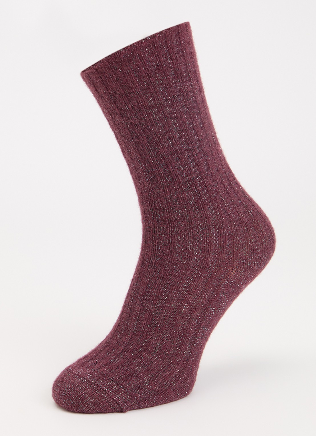 Bellerose Boti sokken in aplaca wolblend met glitter - detail bordeauxrood