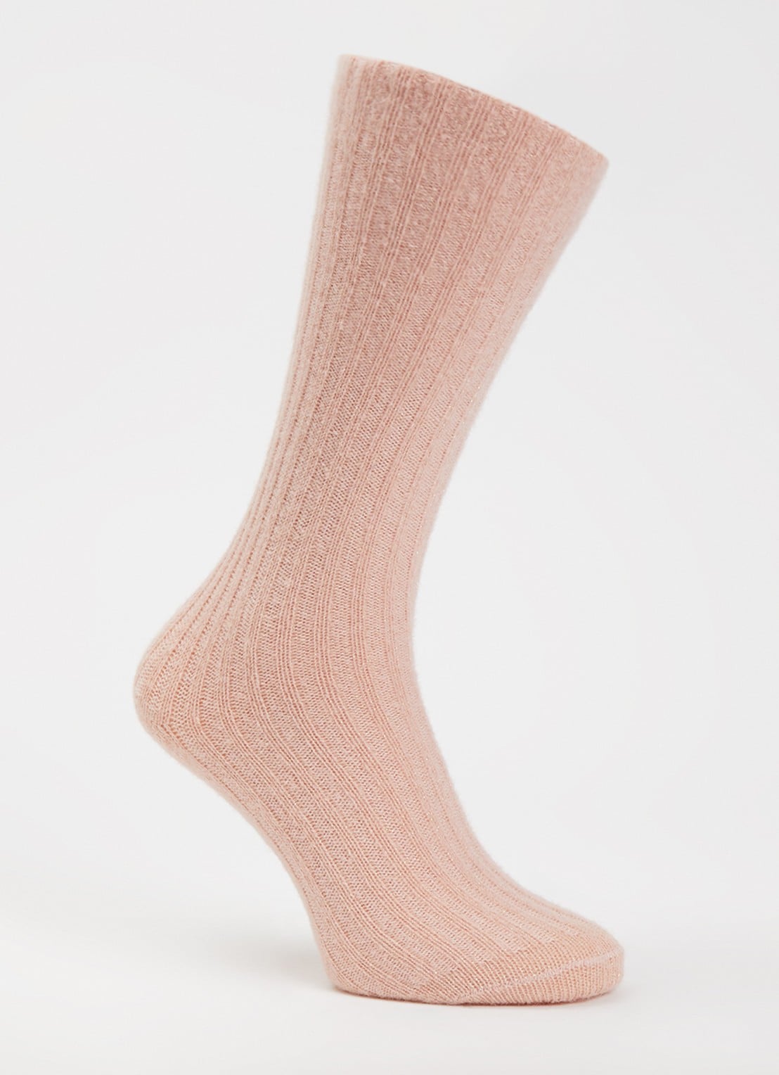 Bellerose Boti sokken in aplaca wolblend met glitter - voorkant lichtroze